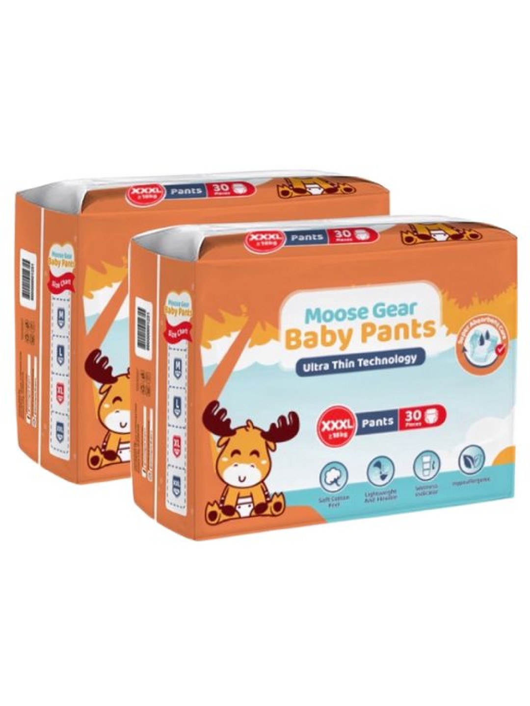 Moose Gear Baby Pants Diapers XXXL 2 Pack (60 pcs) edamama